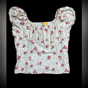 Bernie Dexter Pink and Cream Floral Rouged Bust Blouse